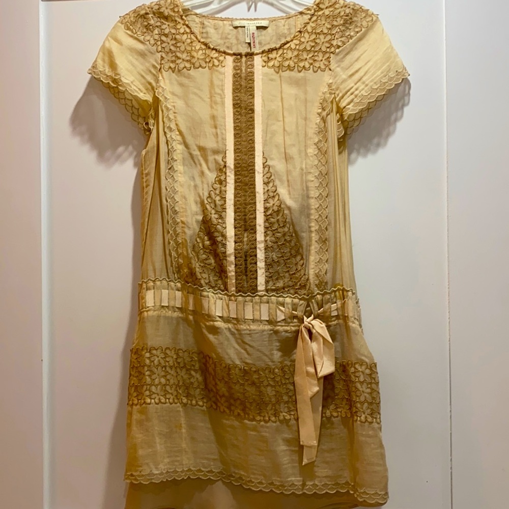 BCBG runway mini dress with embroidered details